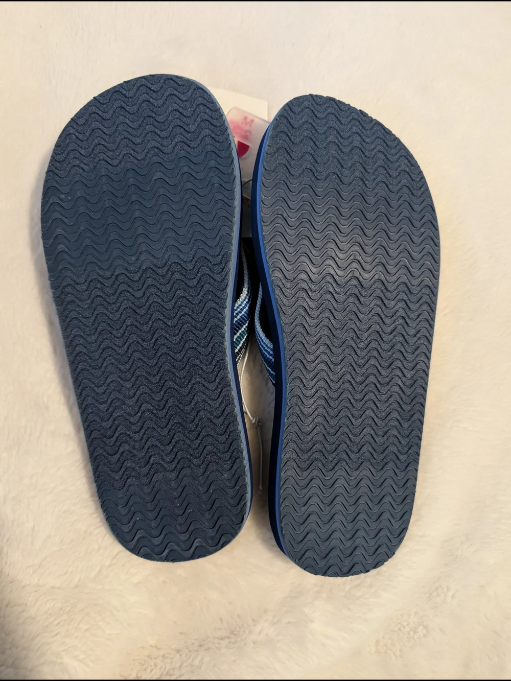 NWT Navy Blue Striped-Detail Flip Flops Cat & Jack 2/3